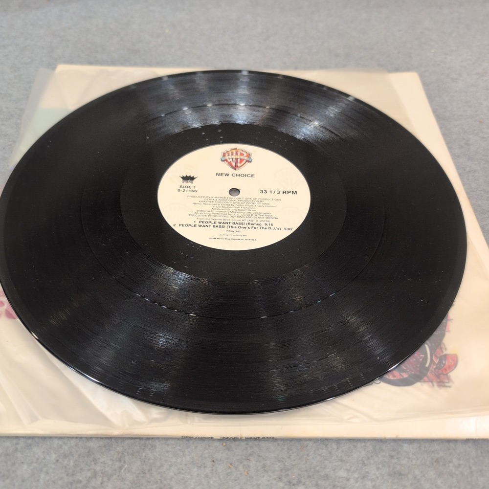 New Choice People Want Bass 12" Vinyl Maxi-Single 1988 Warner Bros 0-21166 VG - Picture 3 of 6